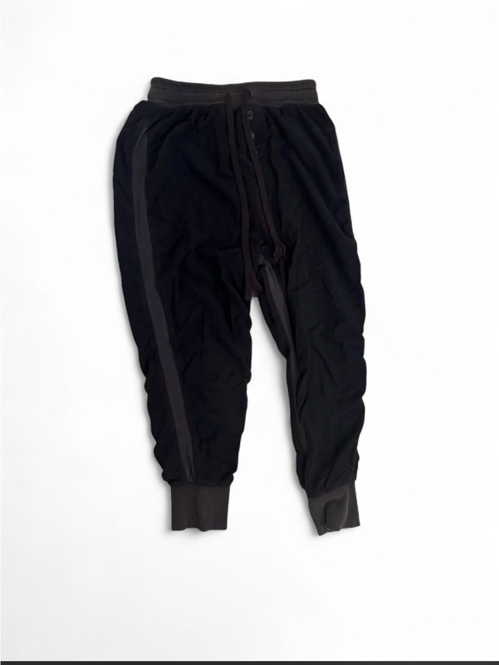 Free People Black Track Joggers with Side Stripe